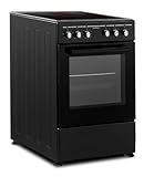 INFINITON Cocina con Horno CC-B550V3, Vitroceramica 3 Zonas, Horno Electrico 43 L, 6 Niveles de Potencia, Grill, Doble Acristalamiento, A, Negro