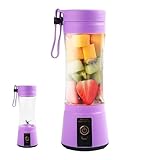 JINGAN exprimidor de Frutas, licuadora portátil - Mezclador de Frutas Multifuncional de 400 ml con 6 Cuchillas | Productos de nutrición Deportiva Exprimidor de rotación de Alta Velocidad