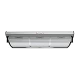 Teka C 9420 - Campana Extractora Clásica Integrada de 90 cm, Frente Soft en Acero Inoxidable Anti Huella, 3 Velocidades, Recirculación y Mandos Pulsantes, 2 lámparas LED, Color Acero Inoxidable