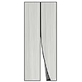 Puerta de Malla Magnética Apalus, Cortina Hecha de Malla, Cierre Magnético de Arriba a Abajo Automáticamente, Mantiene el Aire Fresco (90x210 CM, Negro)