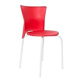 WELL HOME - Silla 'Luc' Roja apilable metálica H.70cm