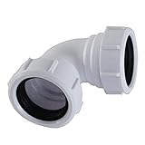 HATOOLHA Conector de codo de PVC y polipropileno de 40 mm y 90 grados para baño, fregadero de cocina, plato de ducha y más