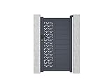 Vente-unique - Portón de aluminio Ancho 103 x Alt. 181 cm antracita GREGOR