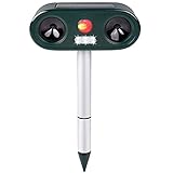 Cowiewie Utraschall - Ahuyentador de gatos con energía solar para animales, hurón impermeable, con sensor de movimiento PIR para el jardín, eficaz contra gatos, perros, hurones