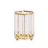 HZH Almacenamiento de Escritorio Tocador Decoración Cristal Dorado Almacenamiento Bolígrafo Guardarropa Dormitorio Decoraciones (Color : A, Size : 13 * 9.8cm)