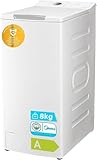 Midea Lavadora Carga Superior 8kg de 1300 RPM - Lavadoras con 15 programas y diseño ultra slim - Maquina de lavar ropa de libre instalación con Función de vapor, Lavado Rapido y Modo ECO