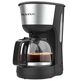 Taurus - Cafetera de Goteo Verona Inox | 1000W | 12 Tazas | Pure Coffee Technology | Filtro Reutilizable y Extraíble | Jarra de Cristal | Acabados en Acero Inoxidable | Placa Calefactora | Auto Off