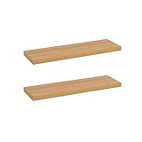 LOLAhome Set de 2 estantes flotantes de Pared de MDF Color Roble de 80 cm