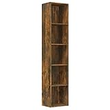 vidaXL Estantería Librería Estante Libros Archivador Biblioteca Almacenamiento Oficina Decoración Madera Contrachapada Roble Ahumado 40x30x189 cm