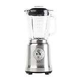 Jata JEBT1241 - Batidora de Vaso con 4 Velocidades + Pulse. 6 Cuchillas de acero inox dentadas extralargas. 1.200 W. 1,75 litros. Pica hielo. Con motor profesional. Cuerpo de acero inoxidable
