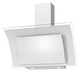 Campana Decorativa, Cristal Blanco 90 cm, 3 Velocidades, Control Touch, Caudal 1000 m3/h, Color Vidrio Templado, Filtro Aluminio 3 Capas, Filtro Carbón, Eficiencia Energética A++