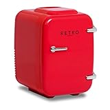 Bredeco Mini Refrigerador Nevera De Viaje BCMF-4L-S (Corriente 12/24 / 100-240 V, Visualizador LED, Volumen De 4 Litros, Rojo)
