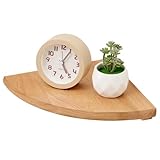 TREOAKWIS Estante de Esquina de Roble, 25cm Estantes Flotantes Estantería Esquina de Madera Maciza Estante de Pared para Cocina, Dormitorio, Salón