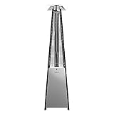 Cecotec Calefactor de Exterior a gas Ready Warm 8900 Outdoor Microclimate. 13000 W, Gas Butano o Propano, Forma de Pirámide, Efecto Antorcha, Acero, Cobertura 20 m2