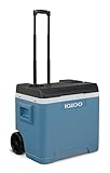 IGLOO IP42 Roller Nevera pasiva 42 L, nevera azul con ruedas y asa telescópica, nevera para ocio, trabajo y camping