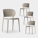 KLAST Pack 4 sillas de Comedor Polipropileno Beige