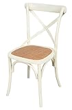 Biscottini Silla de cocina Thonet blanca 47 x 42,5 x 86 cm – Sillas de salón – Silla de comedor – Silla Shabby – Sillas de comedor – Sillas de cocina – Sillas de comedor de madera