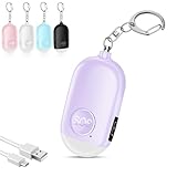 Alarma Personal Autodefensa de Bolsillo Hion - Llavero de Defensa Personal Recargable 130 dB con Iluminación LED para Mujeres, Niños y Personas Mayores - Potente y Confiable(Violeta, 1)