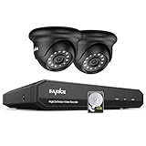 SANNCE Kit de Seguridad 4CH 1080N DVR 5-en-1 con 1TB Disco Duro Instalado y 2 Cámaras de Vigilancia 1080P HD Visión Nocturna Leds IP66 Interior/Exterior Acceso Remoto-1TB HDD