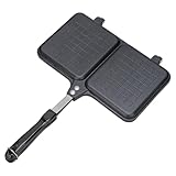 Sandwichera tostada, prensa de parrilla de doble panel con asa, 14.1 x 9.84 pulgadas, sartén antiadherente para pan y queso, tostadora de camping para desayuno, cocina de panqueques, cocina al aire