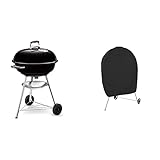 Weber Compact Kettle Barbacoa de Carbón, 57 cm, Negro 1321004 + Amazon Basics Funda para barbacoa americana redonda de carbón Negro