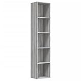 vidaXL Estantería Librería Estante Libros Archivador Biblioteca Almacenamiento Oficina Decoración de Madera Contrachapada Gris Sonoma 40x30x189 cm