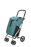 Carlett Carro de la Compra, Carrito Plegable para Supermercado, de 4 Ruedas Resistentes a la Lluvia y Gran Capacidad de 25kg, Bolsa Principal 53L, Bolsa Térmica 9L - Modelo Clasic Duo, Color Verde