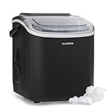 Klarstein Maquina de Hielo para Encimera, Maquina Hacer Cubitos de Hielo para Casa, Hielos Grandes y Pequeños, Ice Maker Sistema Auto Limpieza