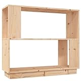 vidaXL Estantería/Divisor de Espacios Armario Biombos Estante de Libros Librería Achivador Separador Partición Madera Maciza Pino 80x25x70 cm