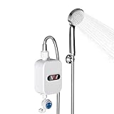 Calentador de agua eléctrico, calentador de agua instantáneo, 3500W ducha calentador de agua eléctrico instantáneo, kit de ducha de baño