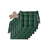 Il Tuo Artigiano Design Juego de 6 Cojines para sillas de Comedor Fabricados en Italia, Cojines para sillas de 40 x 40 cm, 6 cm de Grosor, Cojines Exterior Jardin, Cojines sillas Comedor (6, Verde)