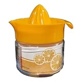PARENCE - Exprimidor de Limón Manual 300ccm - Resistente Prensa de Frutas de Plástico + Vidrio con Envase - Color Aleatorio