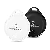 QING CAOQING Air Tag 2 Pack Buscar App für Apple(Sólo iOS), Air Tracker Localizador Tag para Llaves, Cartera, Equipaje, Mochila, Batería Reemplazable, Llavero Incluido（Nicht für Andriod）