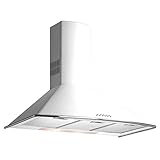 Teka DM 675 W - Campana Decorativa Piramidal de 60 cm, Motor de Doble Turbina EcoPower, Mandos Pulsantes, 4 Velocidades, Posibilidad de Funcionamiento en Recirculación, Color Blanco