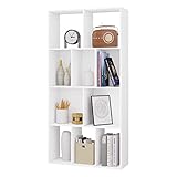 WOLTU Estanteria de Libros de 4 Niveles con 10 Cubos, Libreria Blanca, Estanteria de Almacenamiento para Salón, Dormitorio y Oficina, Estilo Moderno, 60x20x120 cm, RGB29ws