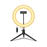 Krom KIGHT X46 - NXKROMKIGHT - Aro de luz LED, 25cm diámetro, Controlador iluminador, 3 Modos Color, tripode, 360º rotación, Temp. Color 5500K, USB, Negro