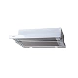 Edesa Campana Extractora de Cocina ECT-6411 WH con 2 Niveles de Extracción Iluminación LED Mandos Mecánicos Nivel Sonoro 45.5 db Filtros Lavables en Lavavajillas Motor de 100 W Ancho 60 cm Color Inox