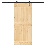vidaXL Puerta corredera con herrajes madera maciza de pino 90x210 cm