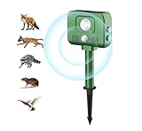 HONGXIAN Ahuyentador de Gatos para Jard¨ªn, Solar Powered Ultrasonic Animal Deterrent Repelente para p¨¢jaros, Ultrasonidos y Flash, Gatos, Perros, Ciervos, mapaches, Conejos, Ratones