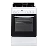 Svan Cocina Eléctrica con Horno 48 Litros Blanco SKV3500. 3 Zonas de Cocinado, Acabado en Cristal negro Antiadherente