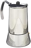 Monix Eterna Cafetera Italiana 10 Tazas, 350 W, 0.5 litros, Acero Inoxidable 18/10, Gris