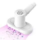 Yaasier Aspirador de Ácaros, Aspiradora de Mano con Filtro HEPA, Mini Aspirador Antiácaros para Colchones con Luz UV para Virutas de lápiz, Migas, Laptop (Blanco)
