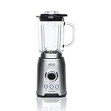 HAEGER ULTRA SMOOTHIE - Batidora de Vaso con 1200W de potencia, capacidad de 1,75L - jarra de vidrio de 1.75 L, cuchilla de TITANIO, trituradora de hielo + función 60 segundos