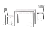 Portus Conjunto Aliso - Mesa Extensible 100(150) x60 Melamina Blanco + 2 sillas Blanco