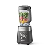 Philips Serie 5000 Batidora, Motor de 1000 W, tecnología ProBlend Plus., piezas aptas para lavavajillas, capacidad de 2 L, negro (HR3020/20)
