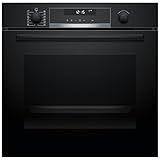 BOSCH - Horno Multifunción Pirolítico, 60 cm, Display LCD con mandos ocultables, Home Connect, Recetas pre-programadas, ClipRails, Serie 6, HBG5780B6