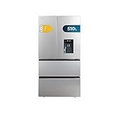 Cecotec Frigorífico Puerta Francesa Inox con Dispensador de Agua de 510 L Bolero CoolMarket FD 510 WD Inox E. 183 cm de Alto, 84 cm de Ancho, Motor Inverter Plus, Bajo Consumo, Total NoFrost