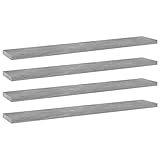 INLIFE 805210 - Juego de 4 tablas para estanterías (60 x 10 x 1,5 cm, 3,6 kg), color gris