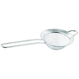 FACKELMANN Food & More Colador de Cocina Acero Inoxidable, Malla Fina, Colador de Tamiz, Borde Plano 7,5 Cm, Mango Acero Inoxidable, Color Inox, 19 x 7 x 4 cm, 1 ud.