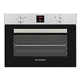 Aspes Horno Multifunción con Ventilador Inox AHM9500DX. Capacidad 50 Litros, 1200W, 9 Programas, Interior Esmaltado, Fácil Limpieza, Display LED Manual, Eficiencia Energética Clase A